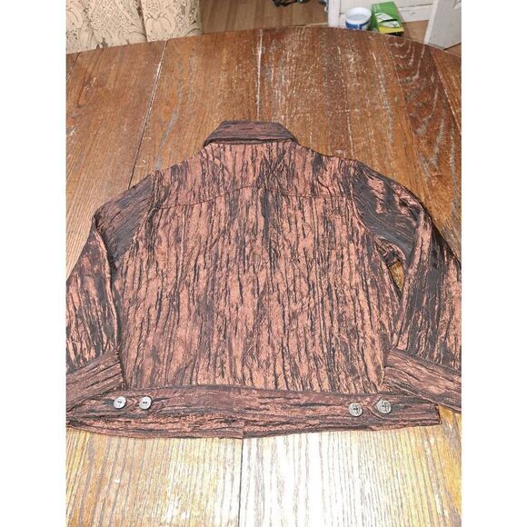 10P Ruby Rd Petite Copper Black Button Front Blazer Jacket Shirt Top 3/4 Sleeve - Picture 5 of 6